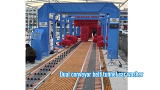 كولون معدات غسيل السيارات بسير ناقل مزدوج صيانة منخفضة 36 م 16 فرشاة