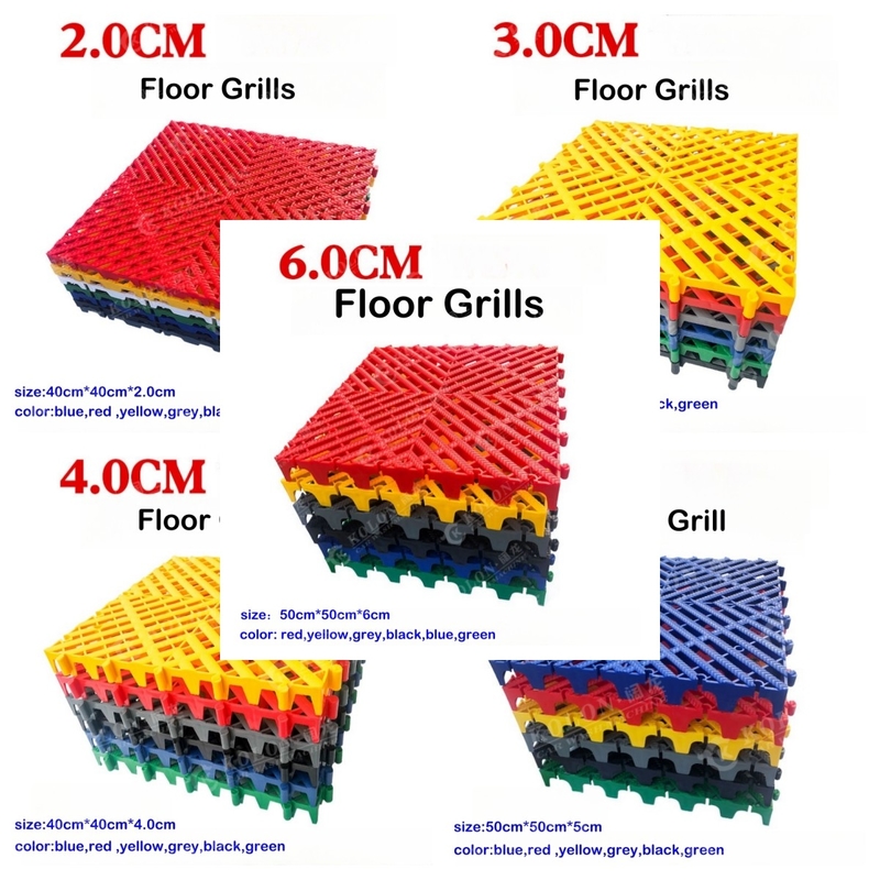 بلاستيك PP متداخلة أرضية المرآب 2.0cm 3.0cm 4.0cm 5.0cm 6.0cm